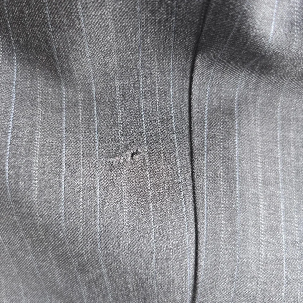 Linea Uomo Suit Sports Coat Pants Men 43 Gray Pinstripe Wool 4button 43x36 Flaw